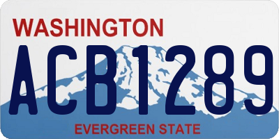 WA license plate ACB1289