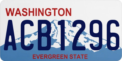 WA license plate ACB1296