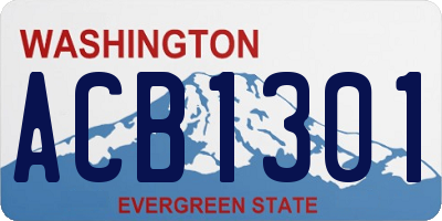 WA license plate ACB1301