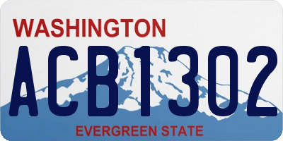 WA license plate ACB1302