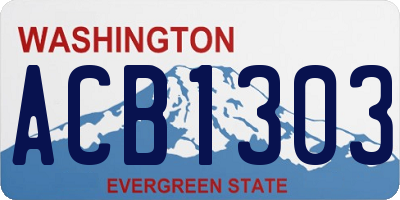 WA license plate ACB1303