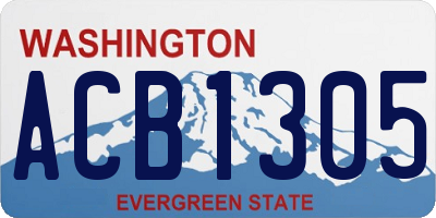 WA license plate ACB1305