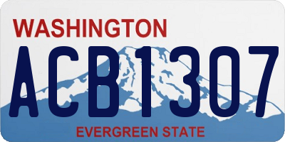 WA license plate ACB1307