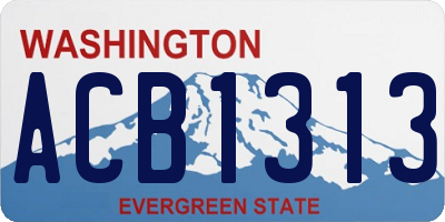 WA license plate ACB1313