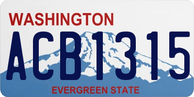 WA license plate ACB1315