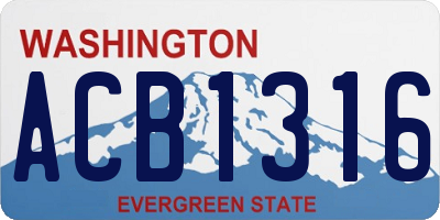 WA license plate ACB1316