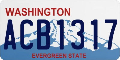 WA license plate ACB1317