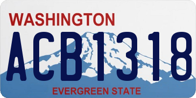 WA license plate ACB1318