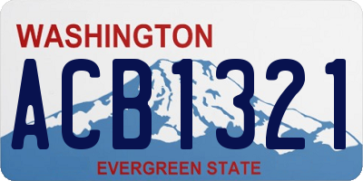 WA license plate ACB1321