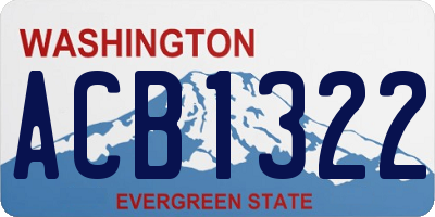 WA license plate ACB1322
