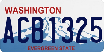 WA license plate ACB1325