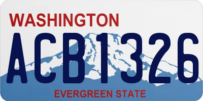 WA license plate ACB1326