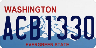 WA license plate ACB1330