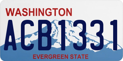WA license plate ACB1331