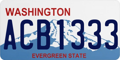 WA license plate ACB1333