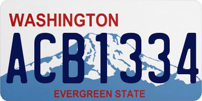 WA license plate ACB1334