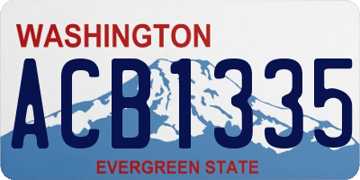 WA license plate ACB1335