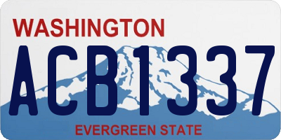 WA license plate ACB1337