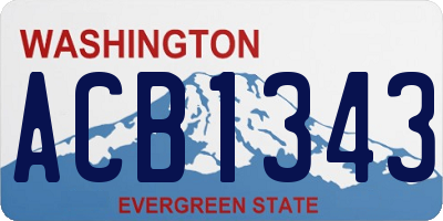 WA license plate ACB1343
