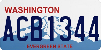 WA license plate ACB1344