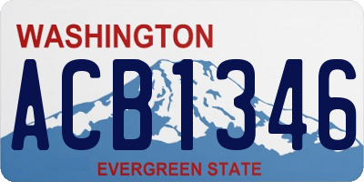 WA license plate ACB1346