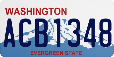 WA license plate ACB1348