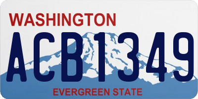 WA license plate ACB1349