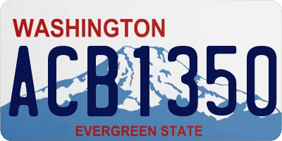 WA license plate ACB1350