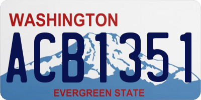 WA license plate ACB1351
