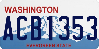 WA license plate ACB1353