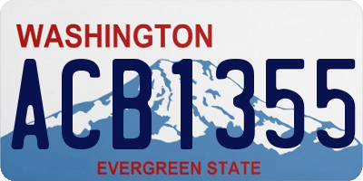 WA license plate ACB1355