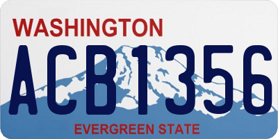 WA license plate ACB1356
