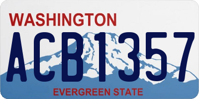 WA license plate ACB1357