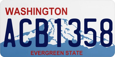 WA license plate ACB1358
