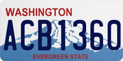 WA license plate ACB1360