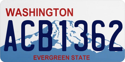 WA license plate ACB1362