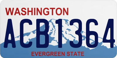 WA license plate ACB1364