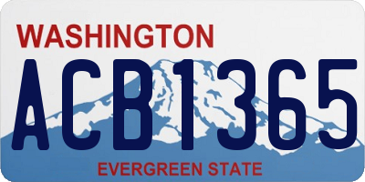 WA license plate ACB1365