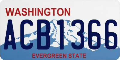 WA license plate ACB1366