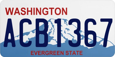 WA license plate ACB1367