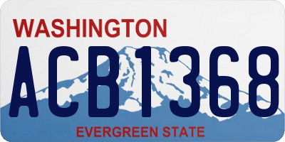 WA license plate ACB1368