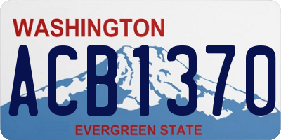 WA license plate ACB1370