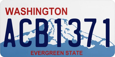 WA license plate ACB1371