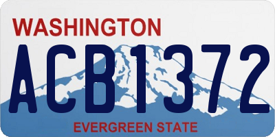 WA license plate ACB1372