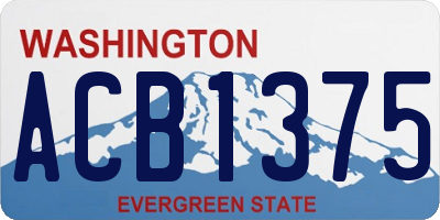 WA license plate ACB1375