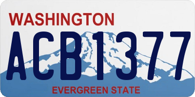 WA license plate ACB1377