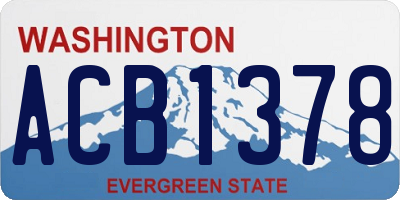 WA license plate ACB1378
