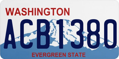 WA license plate ACB1380