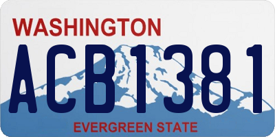 WA license plate ACB1381