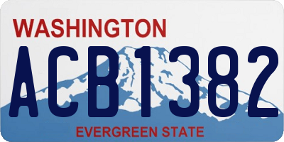 WA license plate ACB1382
